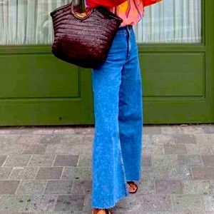ZARA THE MARINE STRAIGHT HIGH RISE (WIDE LEG JEAN) SIZE 10